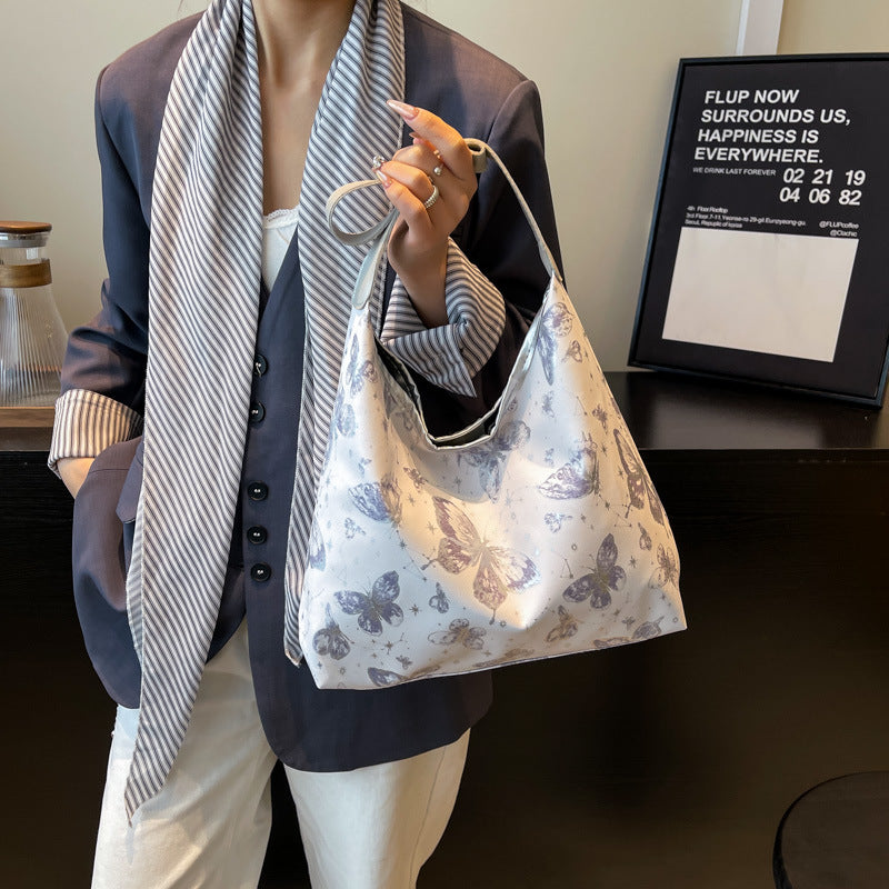 Black Printed One Handle Sling Bag