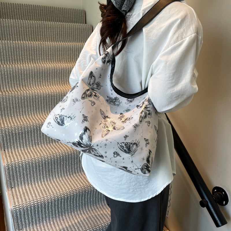 Black Printed One Handle Sling Bag