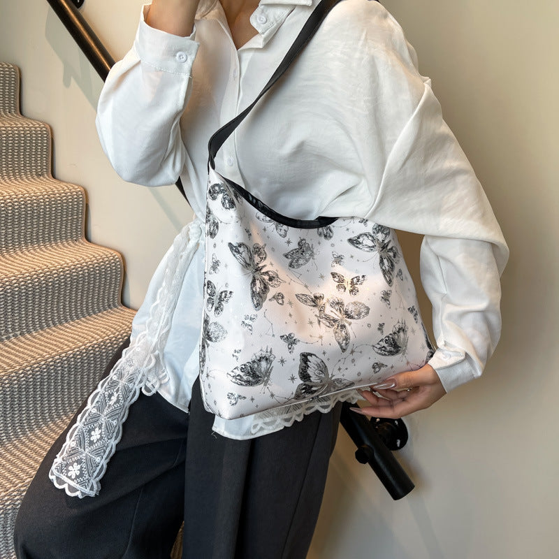Black Printed One Handle Sling Bag