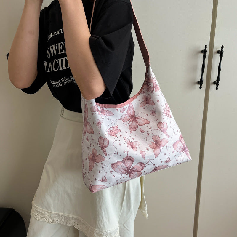 Black Printed One Handle Sling Bag