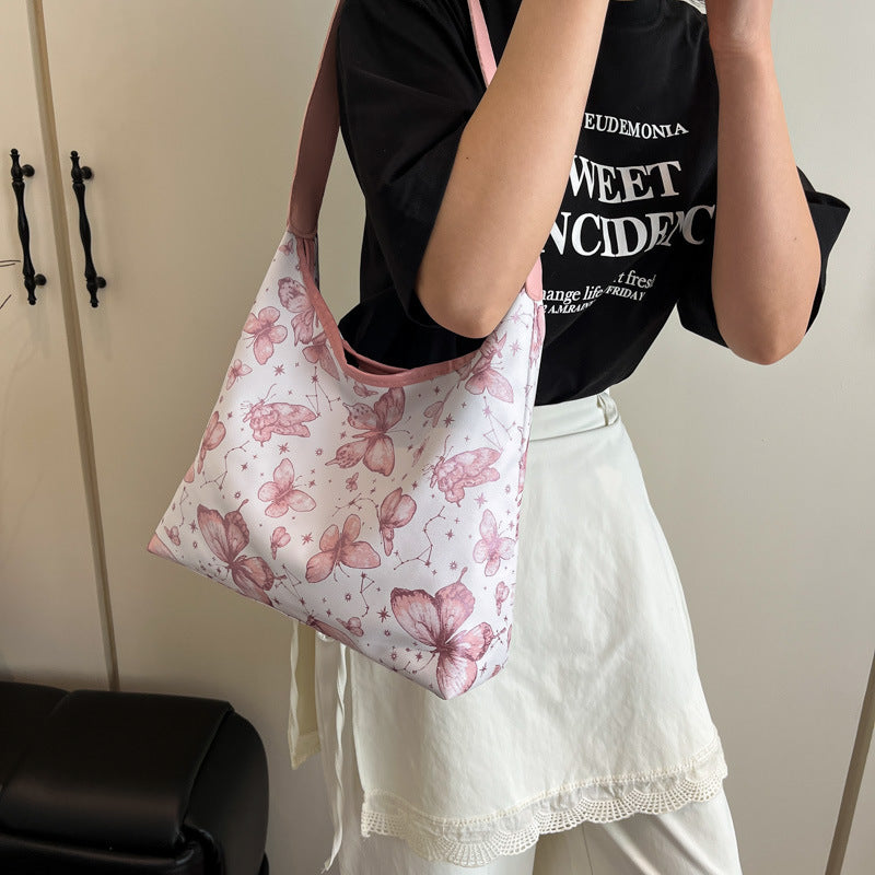 Black Printed One Handle Sling Bag