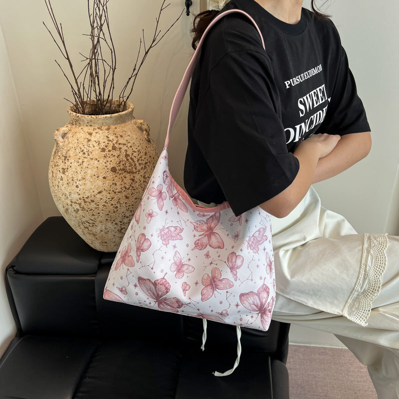 Black Printed One Handle Sling Bag