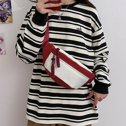 Colourblocked Hobo Bag with Applique