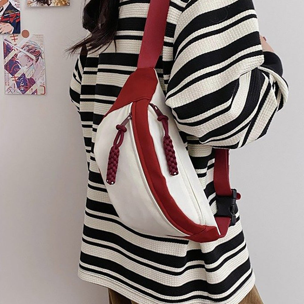 Colourblocked Hobo Bag with Applique