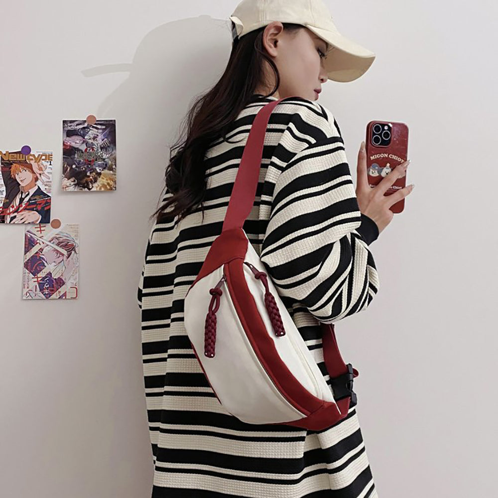 Colourblocked Hobo Bag with Applique