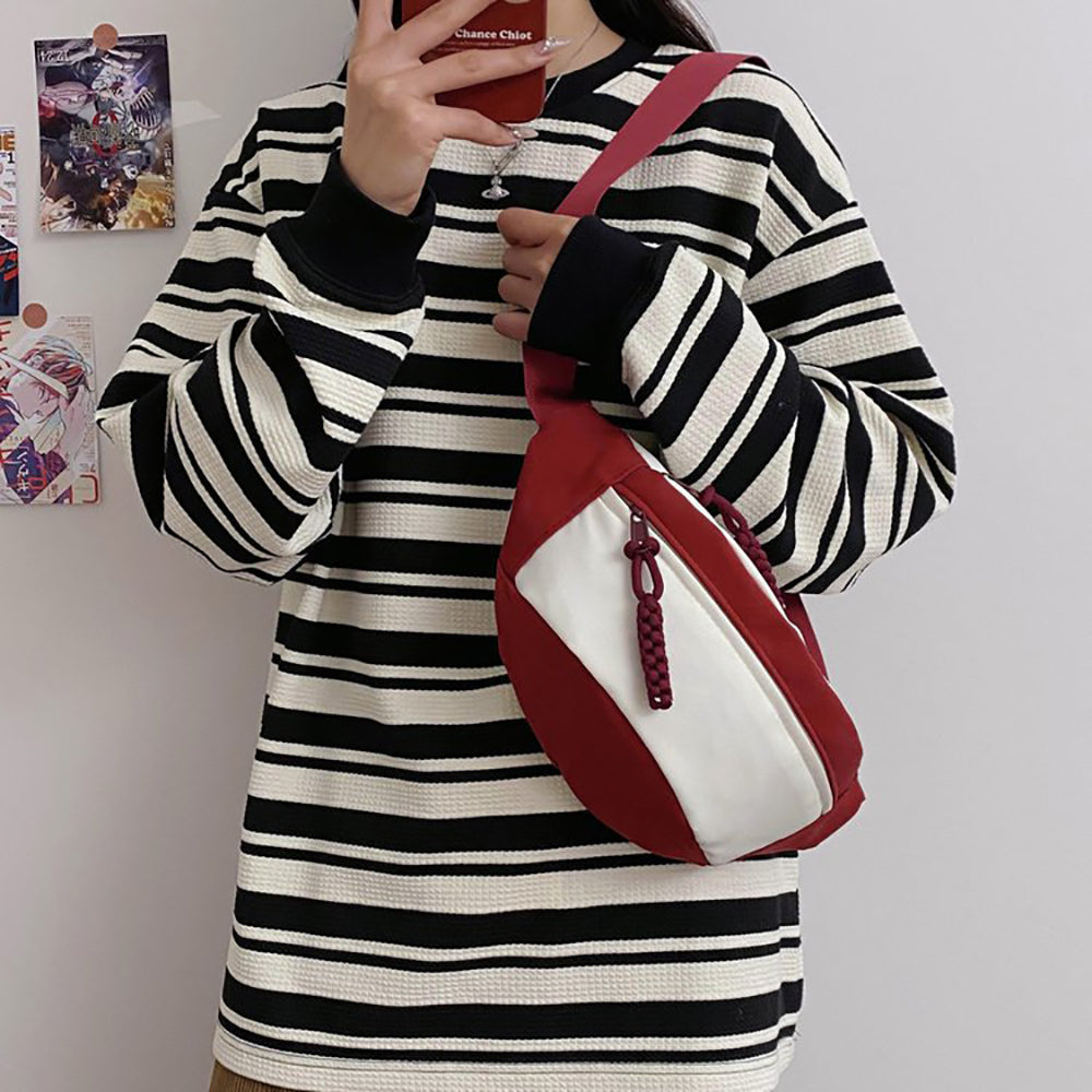Colourblocked Hobo Bag with Applique