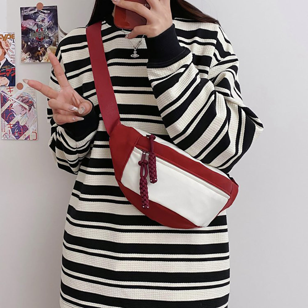 Colourblocked Hobo Bag with Applique
