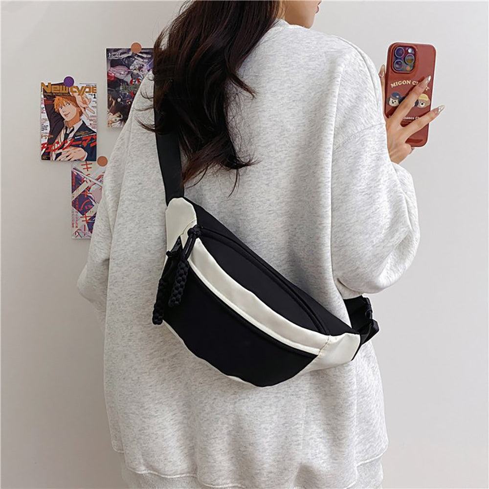 Colourblocked Hobo Bag with Applique