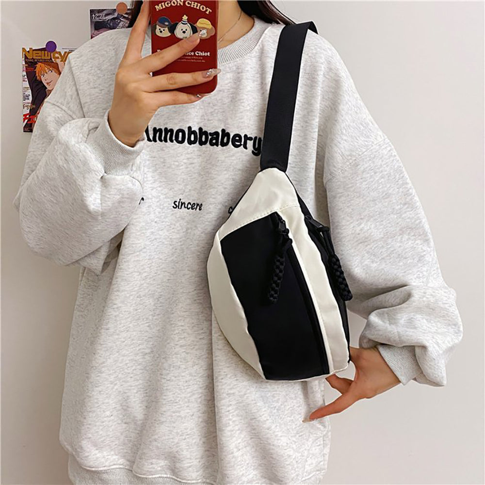 Colourblocked Hobo Bag with Applique