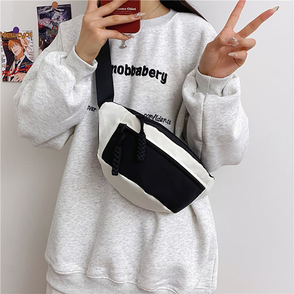 Colourblocked Hobo Bag with Applique