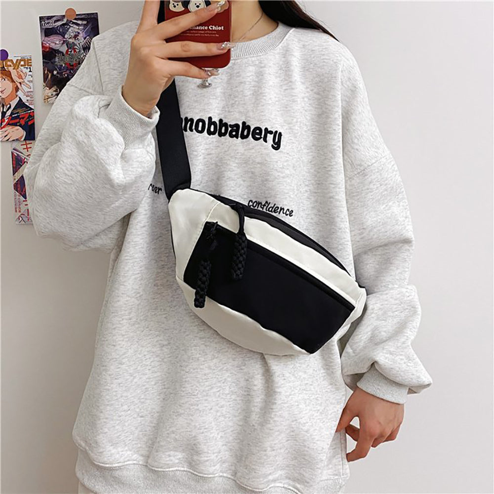 Colourblocked Hobo Bag with Applique