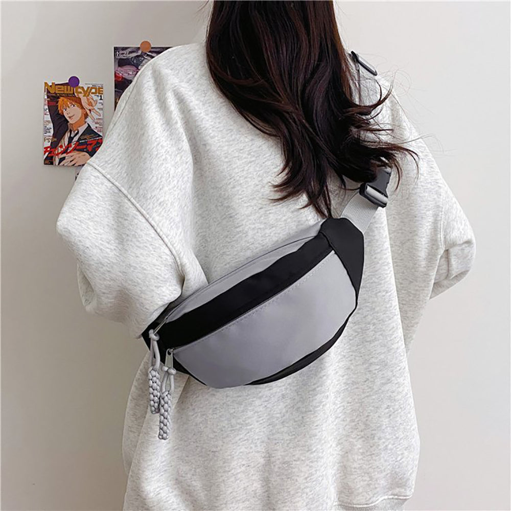 Colourblocked Hobo Bag with Applique