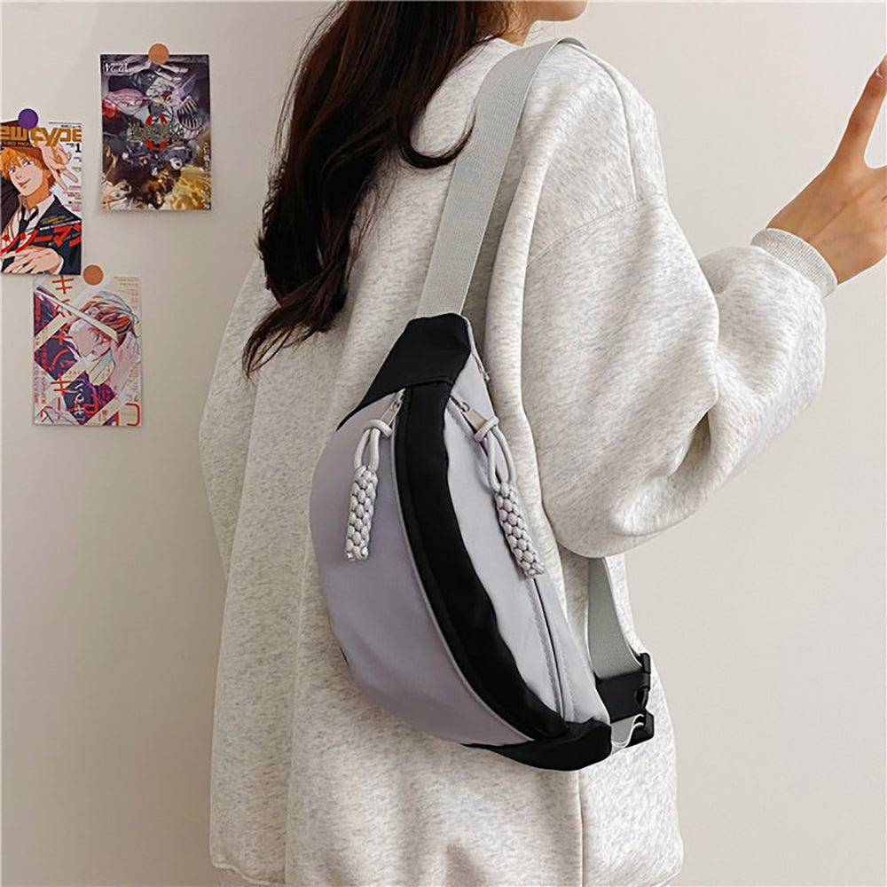 Colourblocked Hobo Bag with Applique