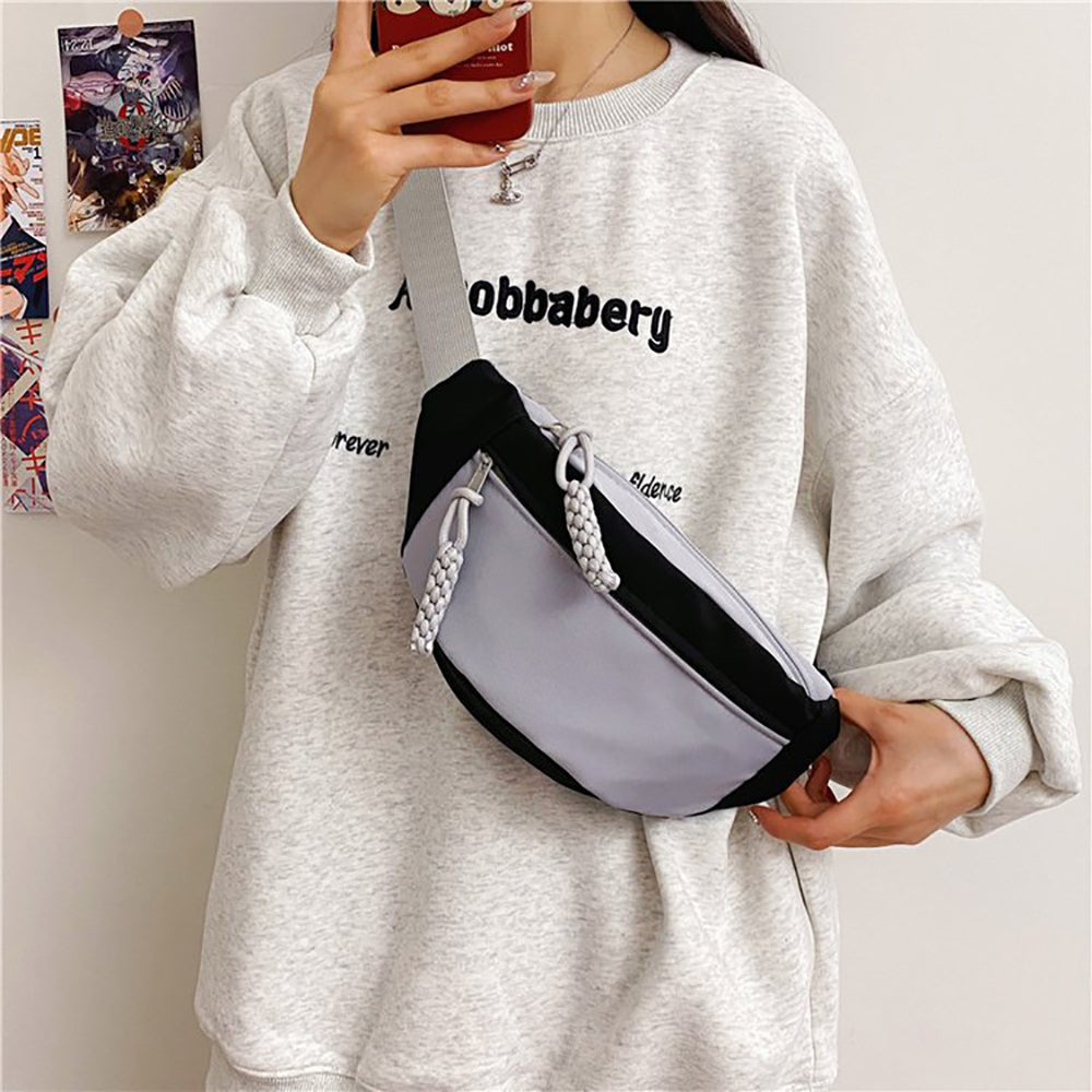 Colourblocked Hobo Bag with Applique