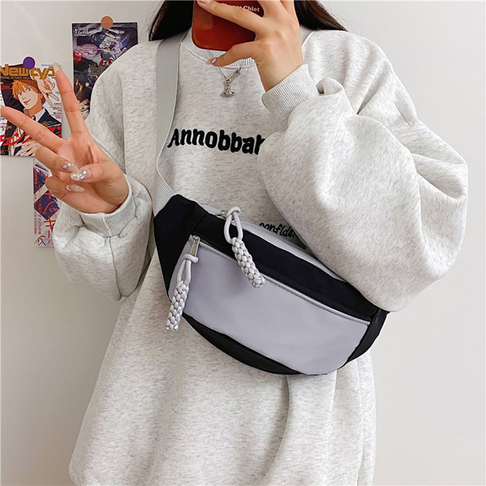 Colourblocked Hobo Bag with Applique