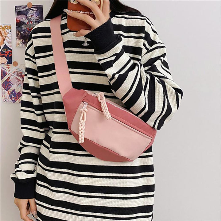 Colourblocked Hobo Bag with Applique