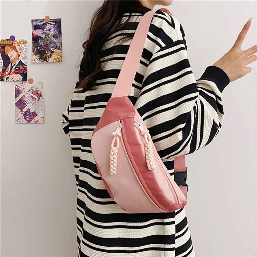Colourblocked Hobo Bag with Applique