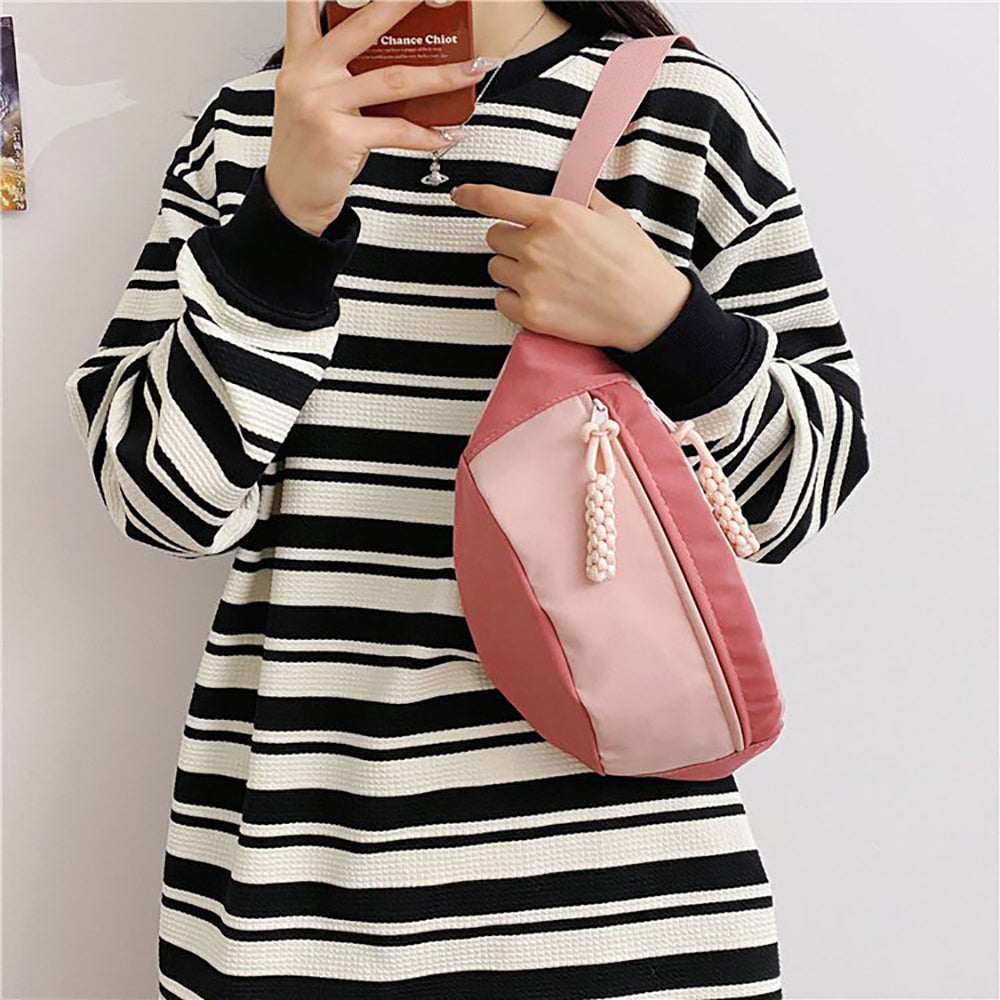 Colourblocked Hobo Bag with Applique