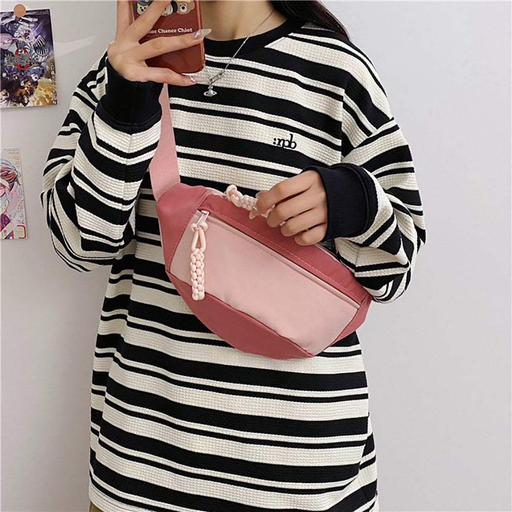 Colourblocked Hobo Bag with Applique