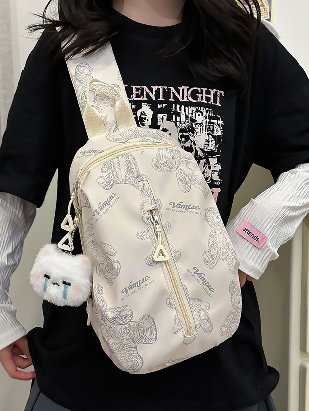 Printed Structured Shoulder Bag