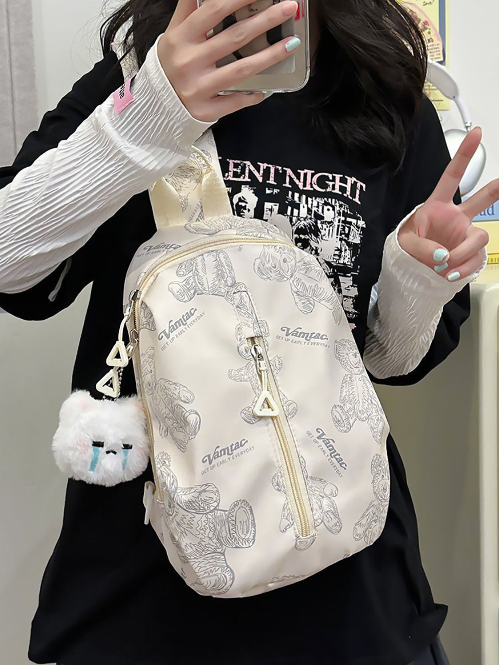 Printed Structured Shoulder Bag