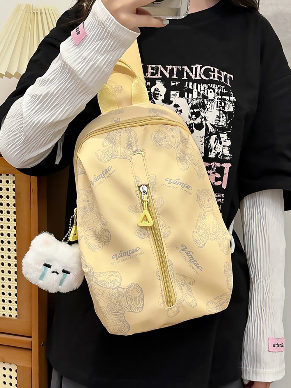 Printed Structured Shoulder Bag