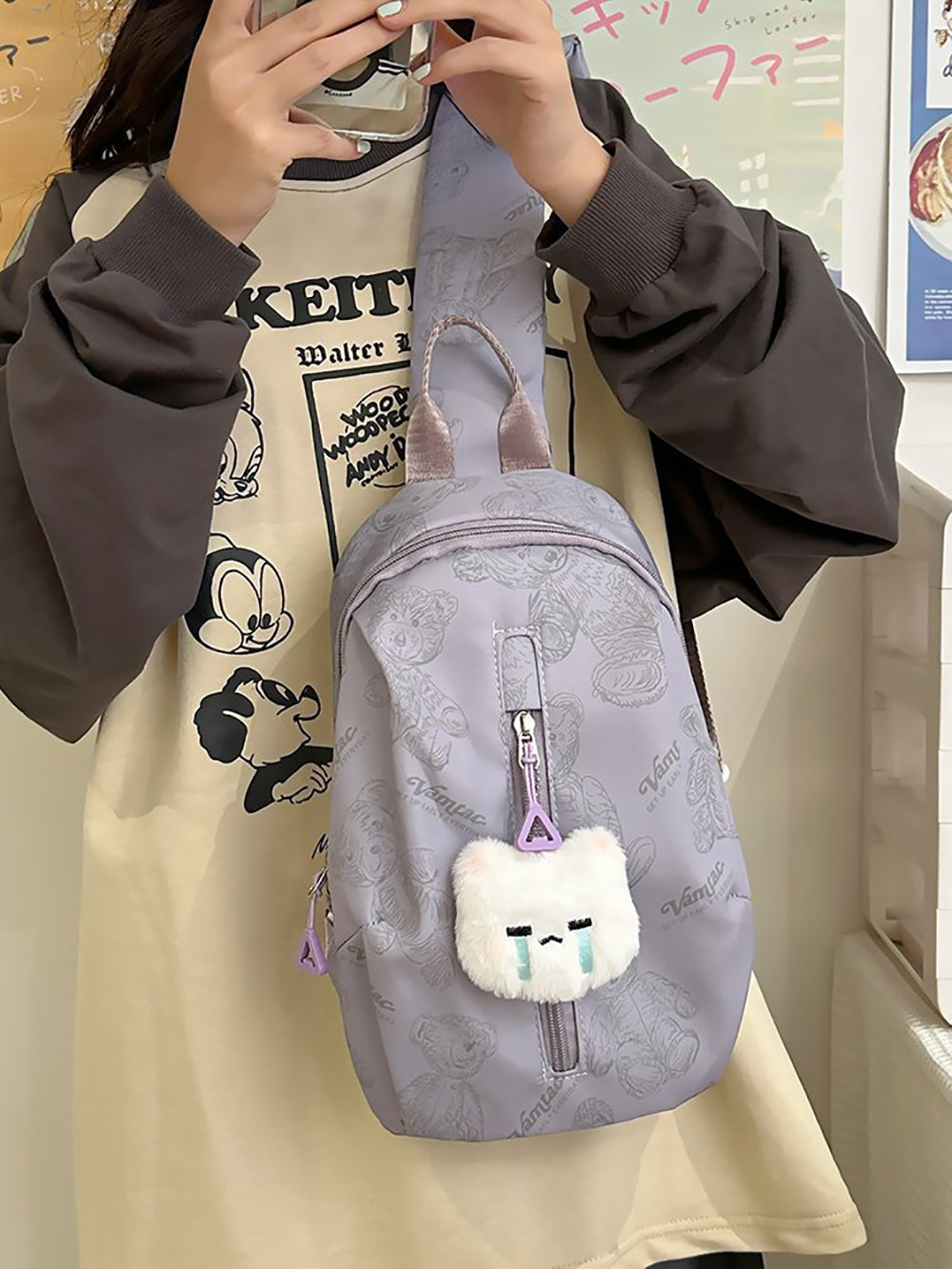 Printed Structured Shoulder Bag