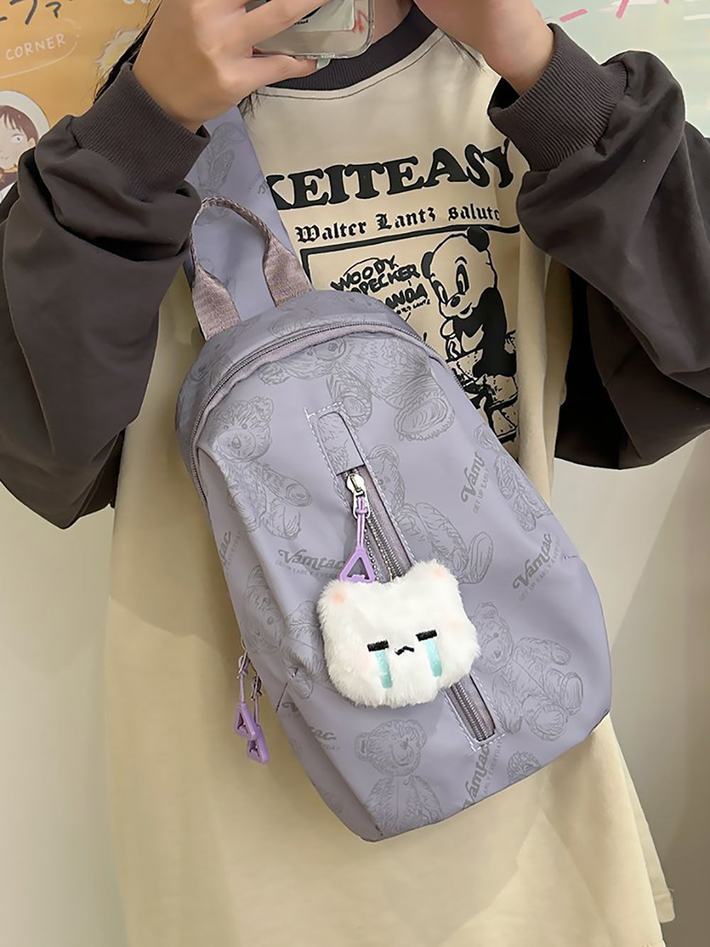 Printed Structured Shoulder Bag