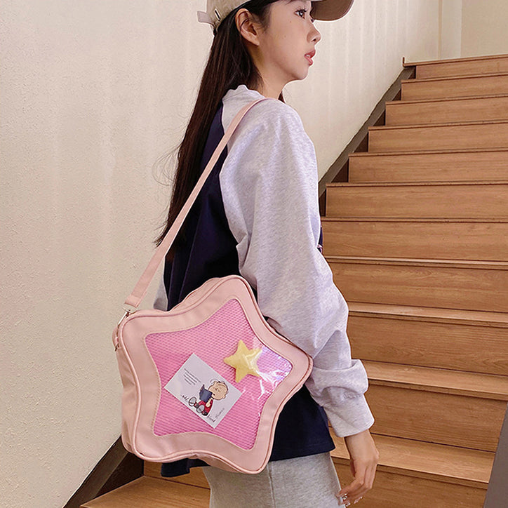 Black Solid One Handle Sling Bag