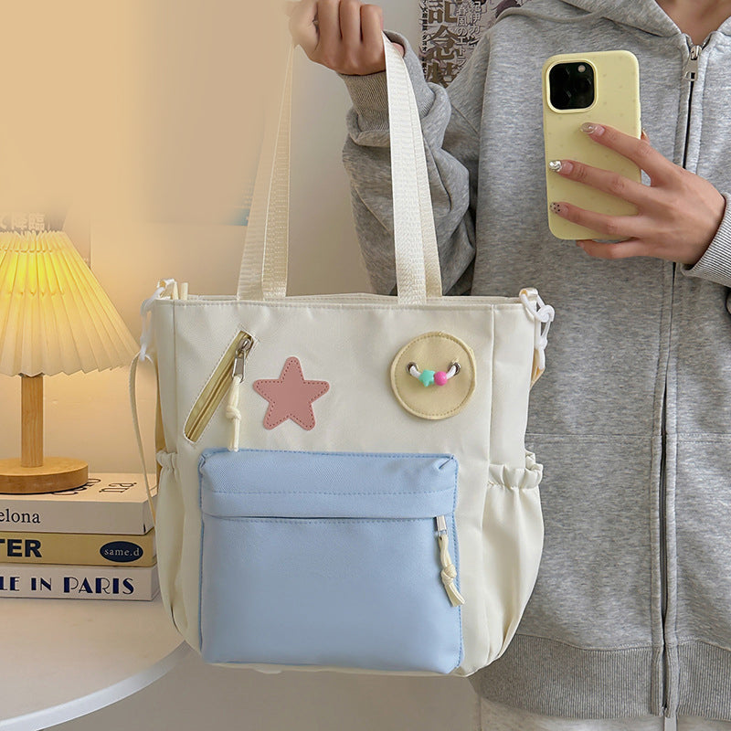Colourblocked Bucket Tote Bag