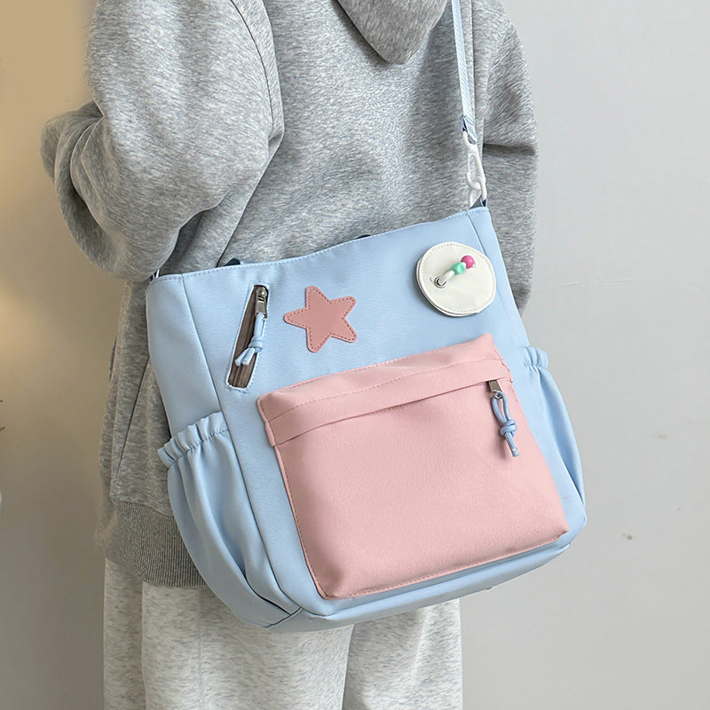 Colourblocked Bucket Shoulder Bag