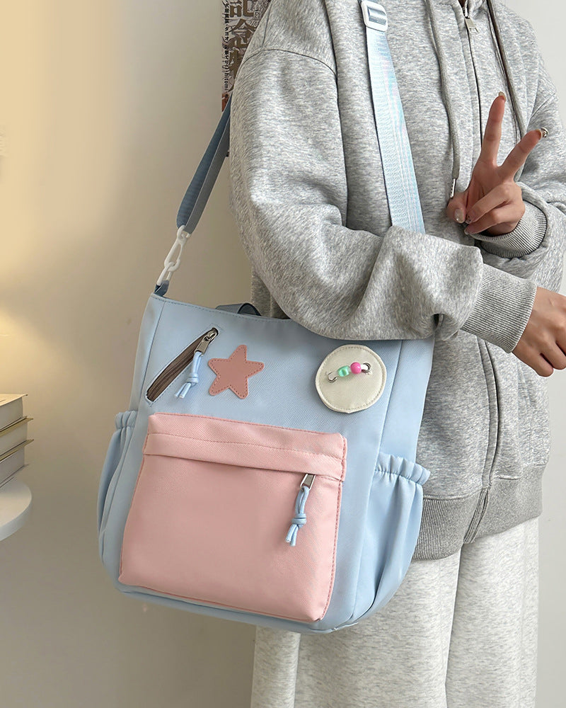 Colourblocked Bucket Shoulder Bag
