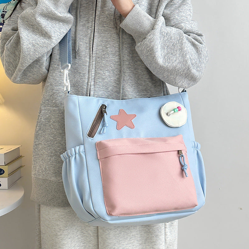 Colourblocked Bucket Shoulder Bag