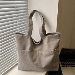Grey Solid Two Handles Shoulder Bag
