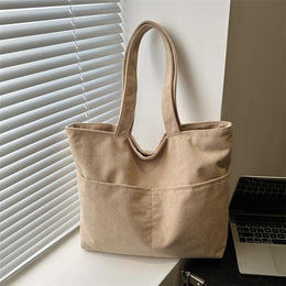 Khaki Solid Two Handles Shoulder Bag