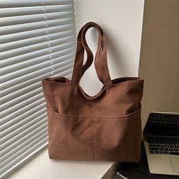 Brown Solid Two Handles Shoulder Bag