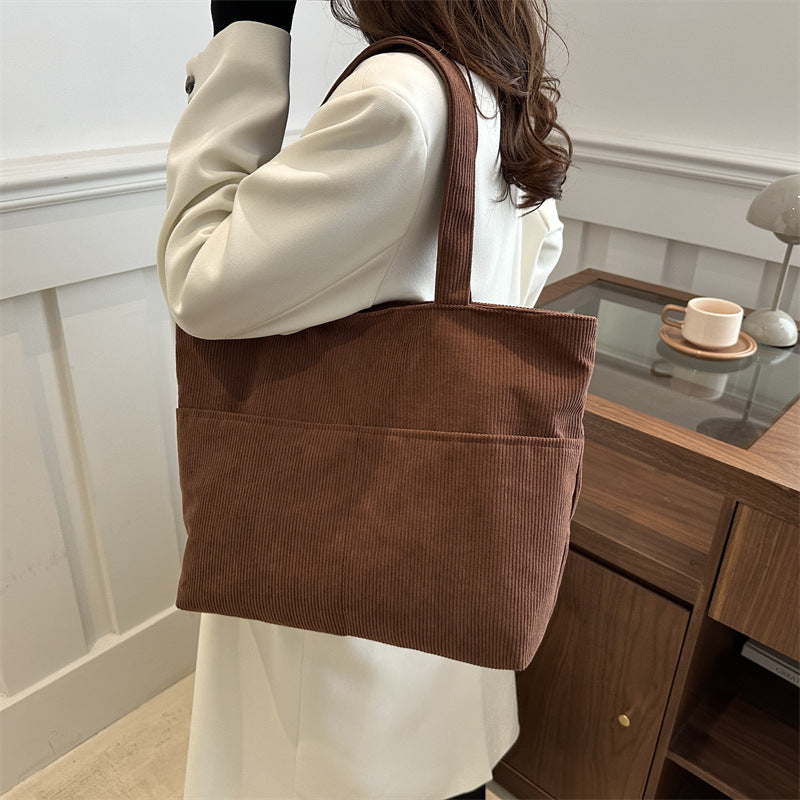 Brown Solid Two Handles Shoulder Bag
