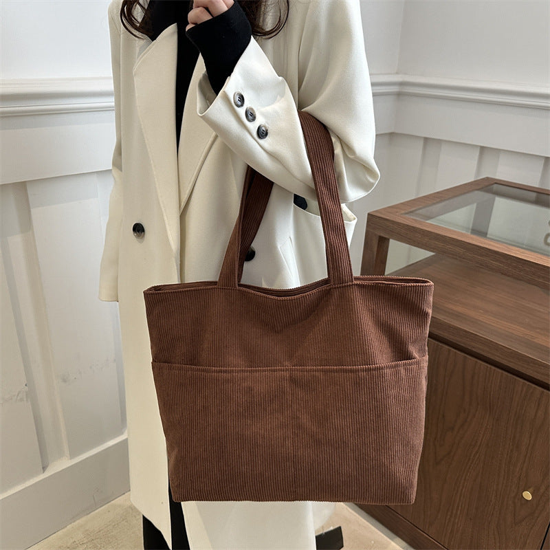 Brown Solid Two Handles Shoulder Bag