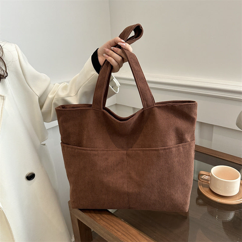 Brown Solid Two Handles Shoulder Bag