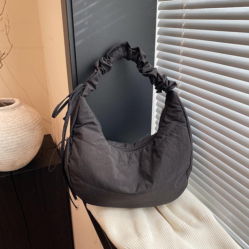 Black Solid One Handle Sling Bag