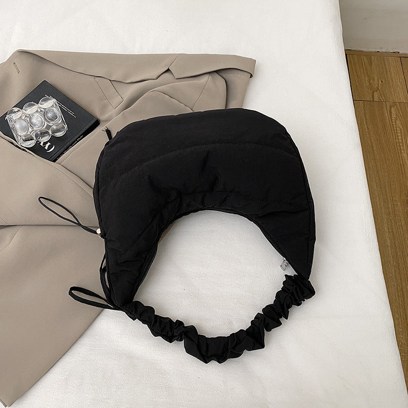 Black Solid One Handle Sling Bag