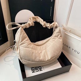 Khaki Solid One Handle Sling Bag