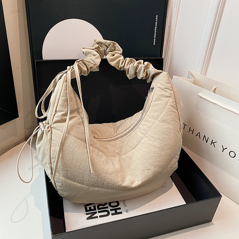 Khaki Solid One Handle Sling Bag