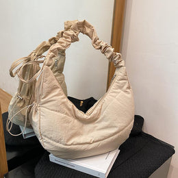 White Solid One Handle Sling Bag