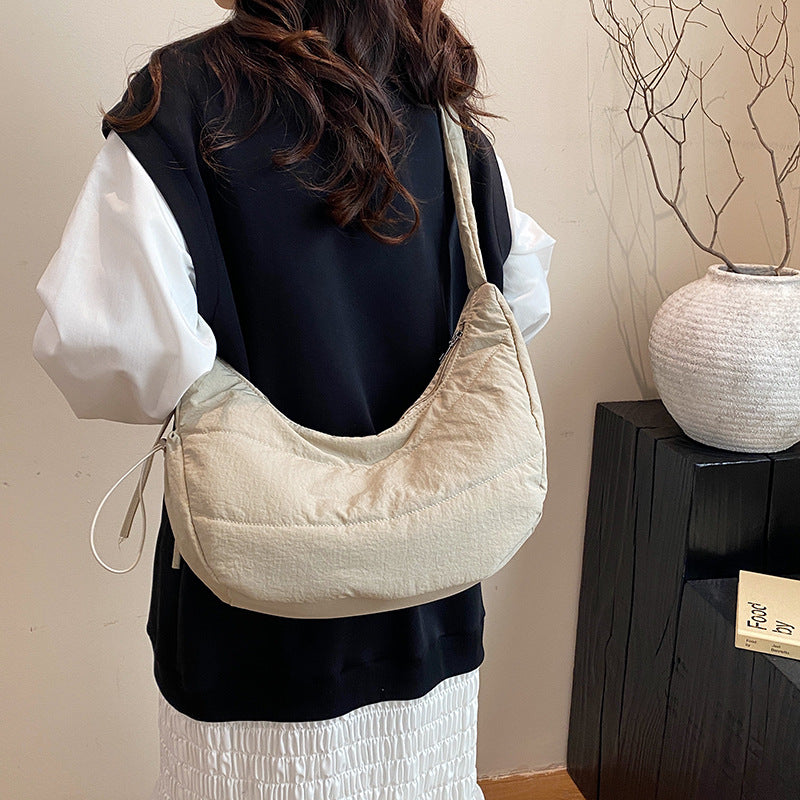 White Solid One Handle Sling Bag