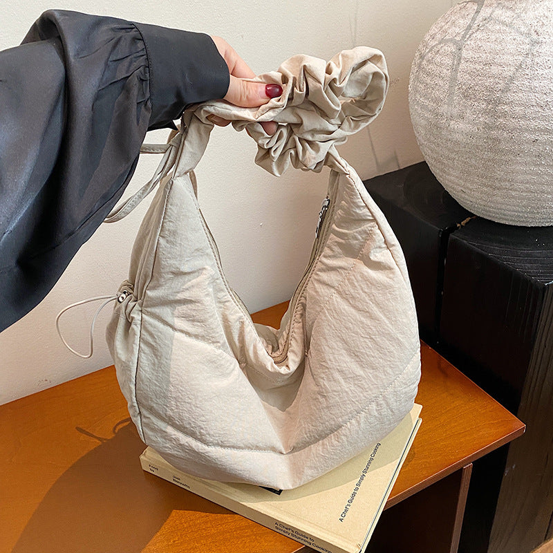 White Solid One Handle Sling Bag