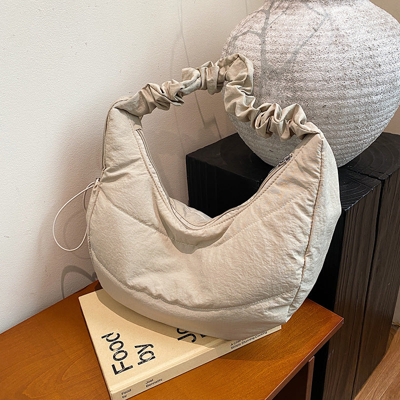 White Solid One Handle Sling Bag