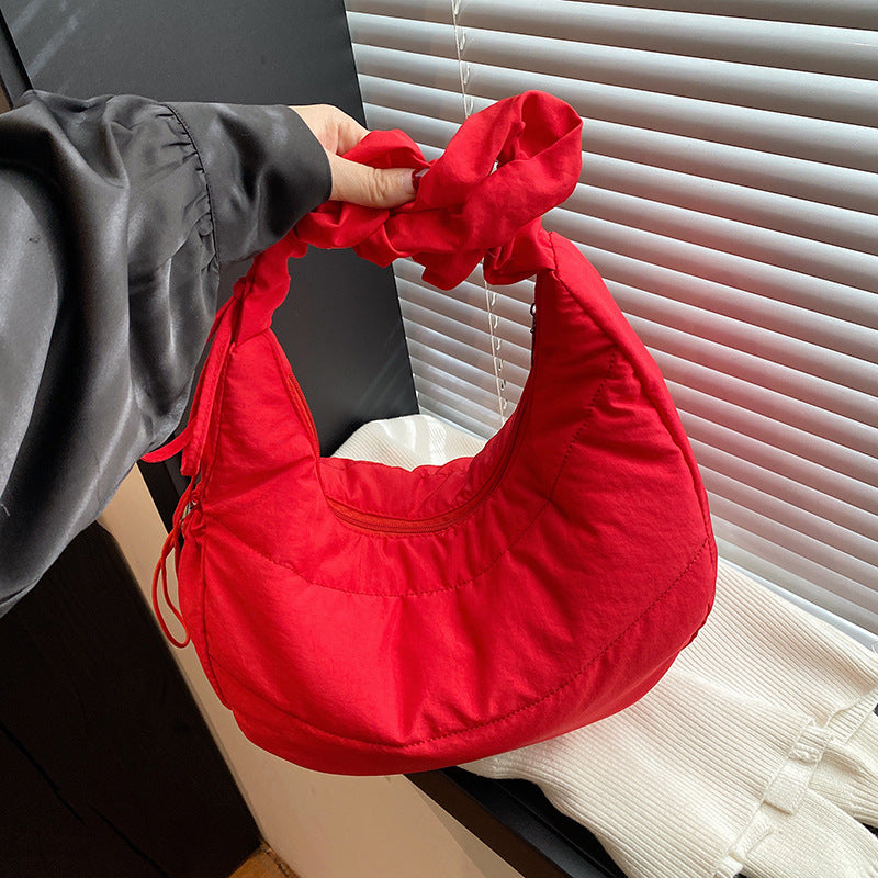 Red Solid One Handle Sling Bag