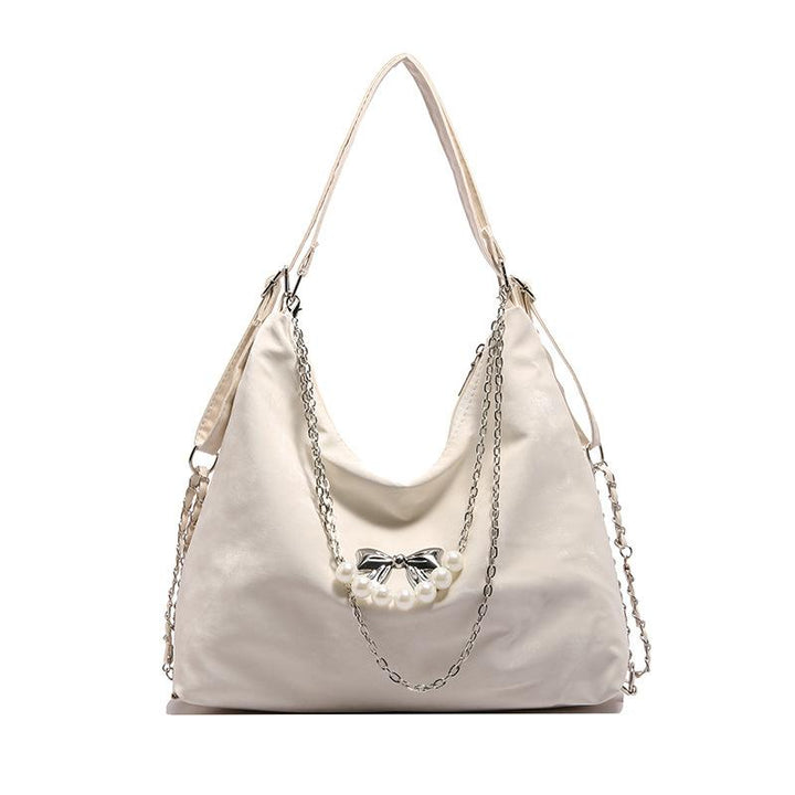 Black Solid One Handle Hobo Bag