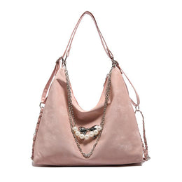 Black Solid One Handle Hobo Bag